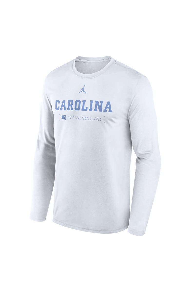 Jordan Brand Men's Jordan Brand White North Carolina Tar Heels 2025 Courtside Basketball Shootaround Legend Dri-FIT Long Sleeve T-Shirt, Alternate, color, White