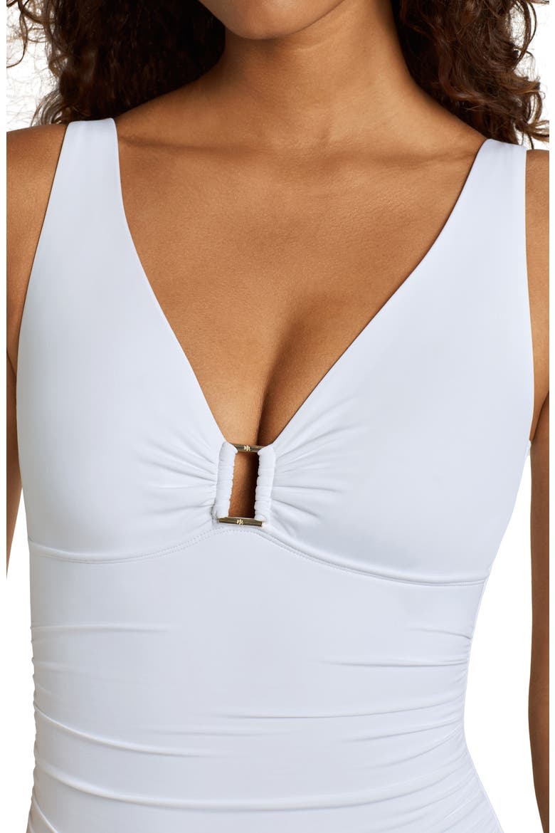 Ring Underwire One-Piece Swimsuit, Alternate, color, WHITE