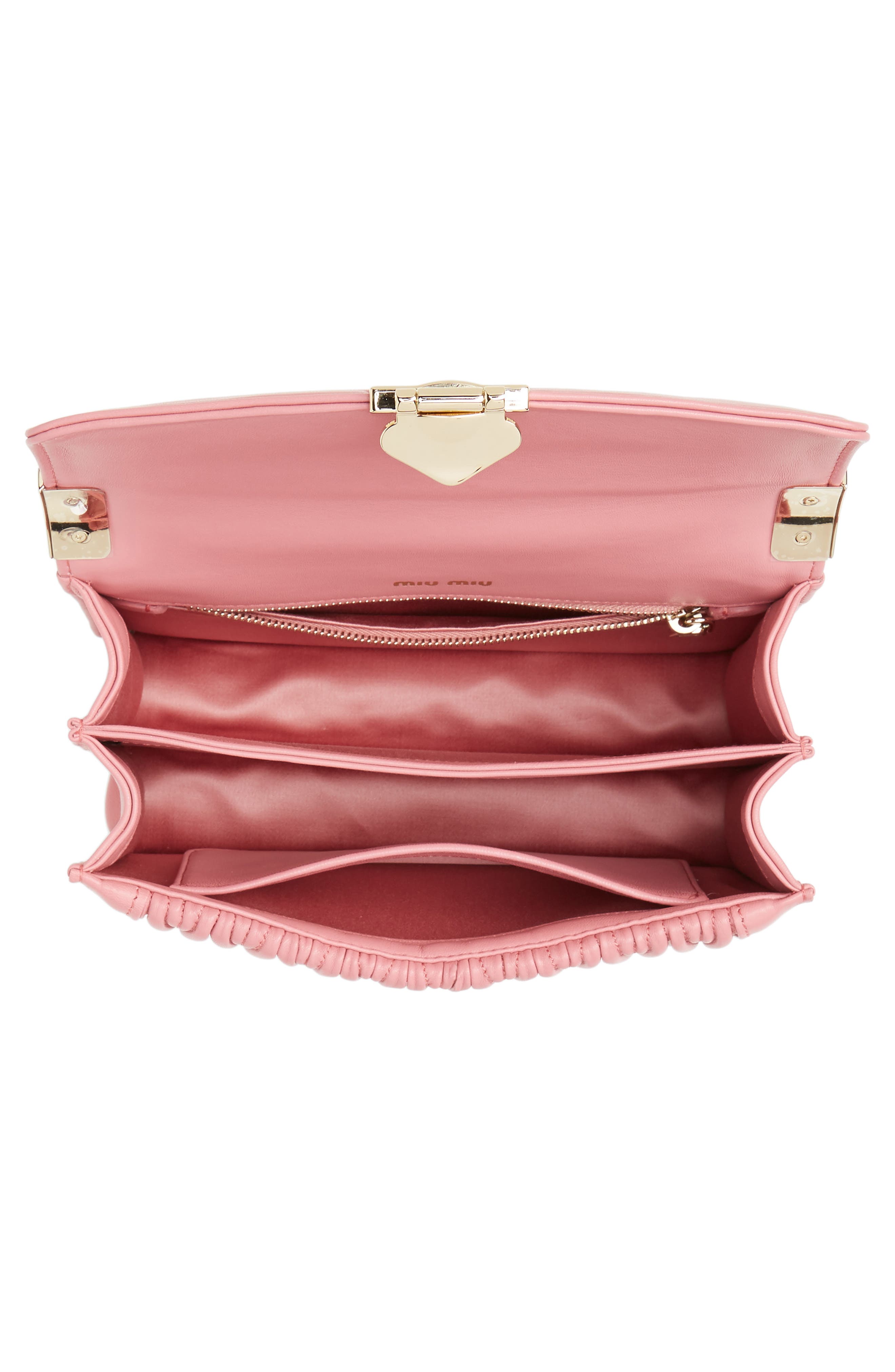 Miu Miu Confidential Matelassé Quilted Lambskin Crossbody Bag, Alternate, color, 