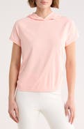 DKNY Ruched Short Sleeve Hooded T-Shirt