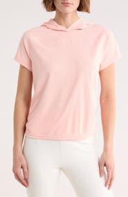 DKNY Ruched Short Sleeve Hooded T-Shirt
