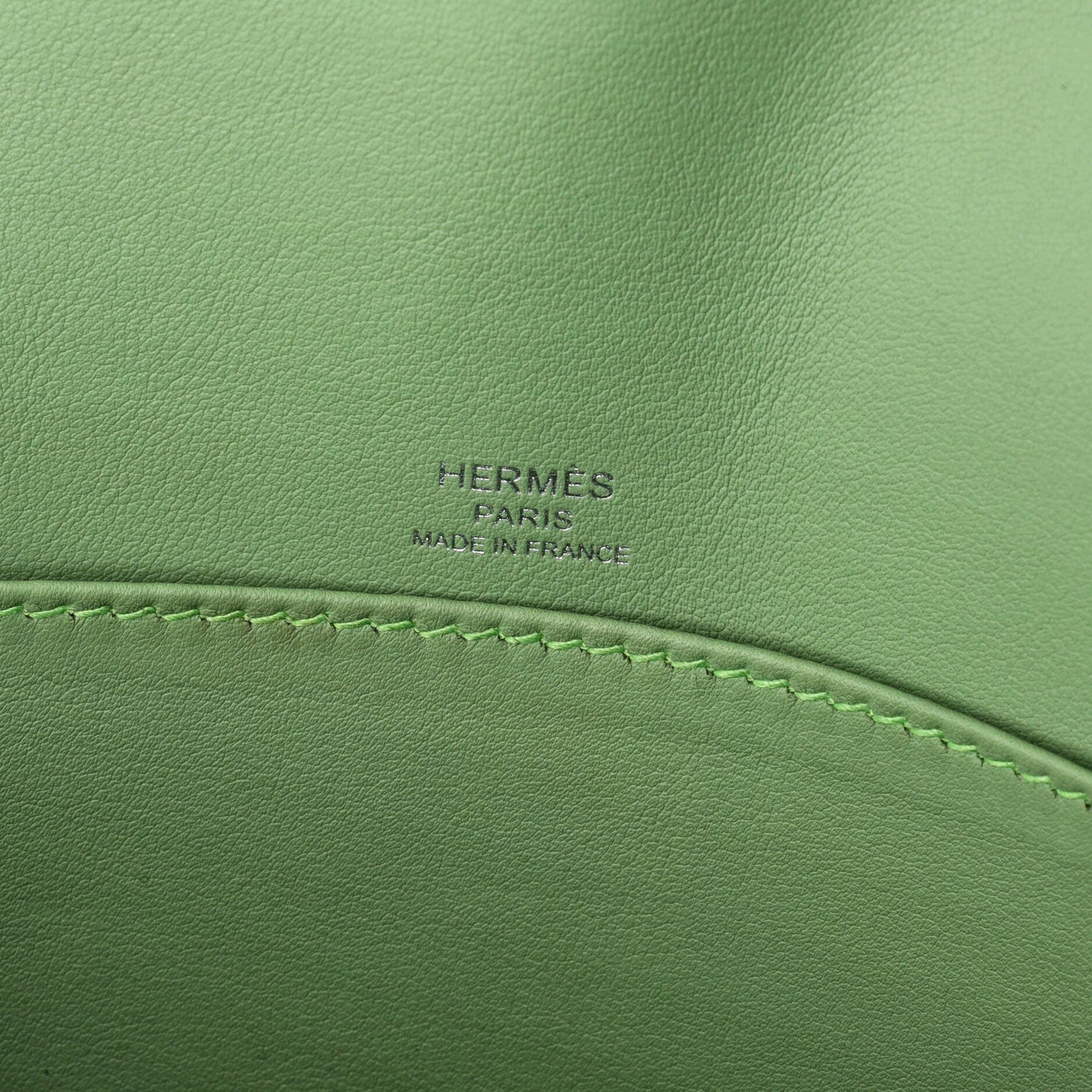 Pre-Owned Hermes Geta Bag Chevre Mysore, Alternate, color, Vert Criquet