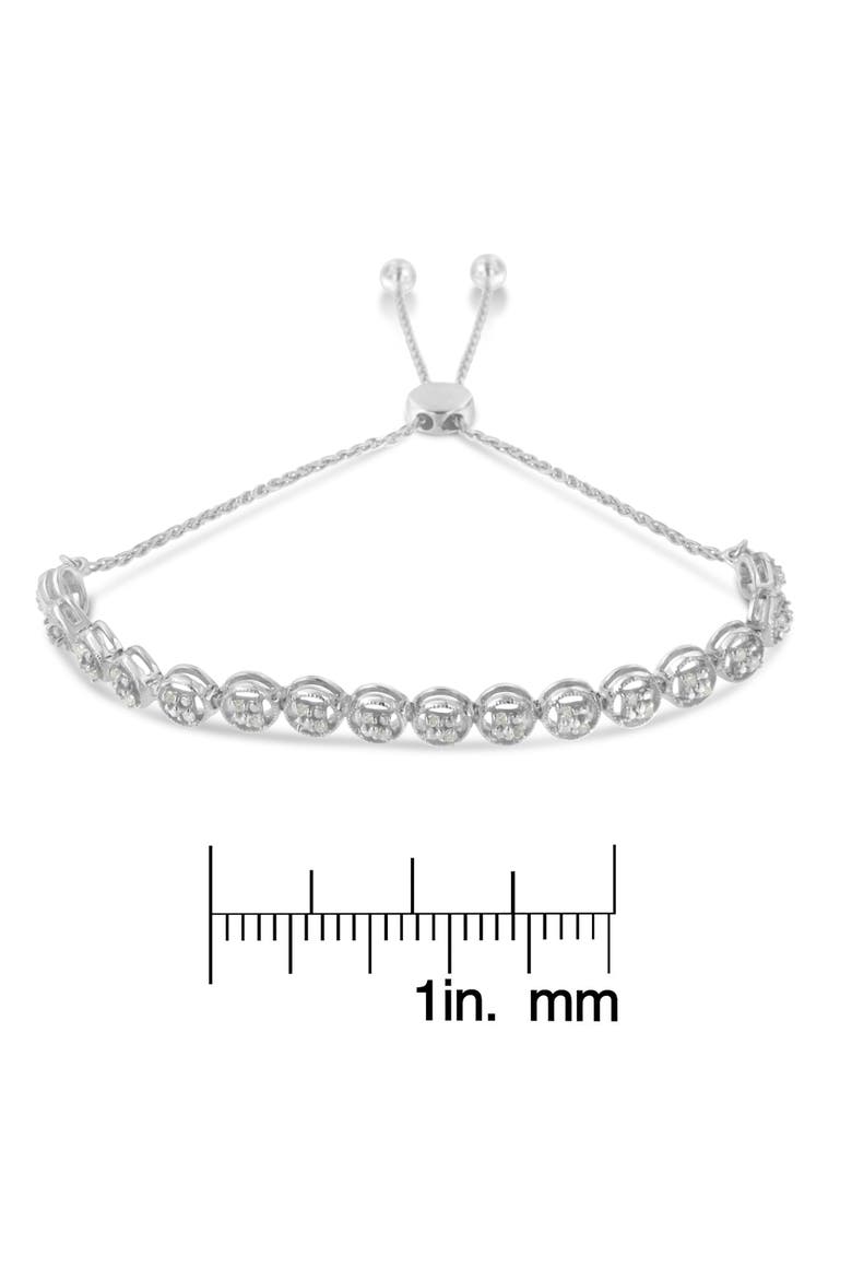 Silver 1/4 Cttw Diamond Bolo Bracelet, Alternate, color, White