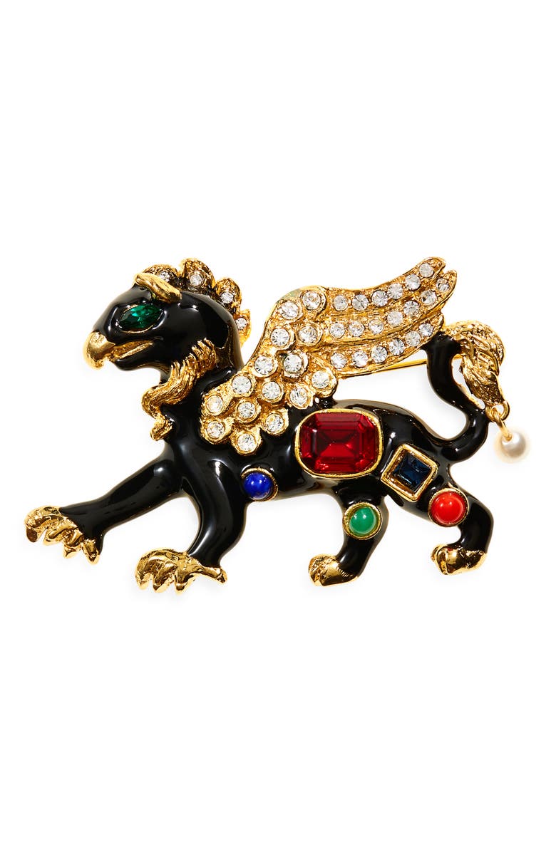 Kenneth Jay Lane Griffin Pin, Main, color, 