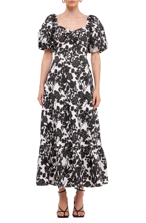 Floral Print Cotton Maxi Dress