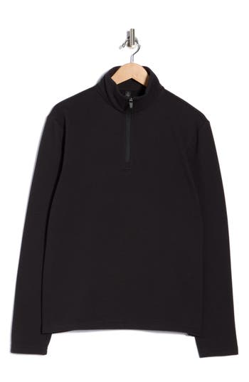 Z By Zella Cascade Ottoman Quarter Zip Sweatshirt In Black