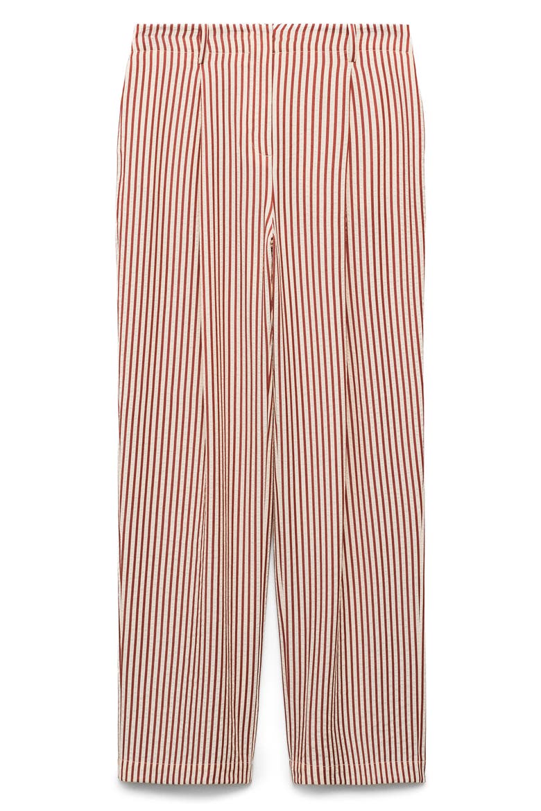 Pleated Stripe Straight Leg Pants, Main, color, BURNT ORANGE