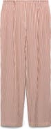 MANGO Pleated Stripe Straight Leg Pants