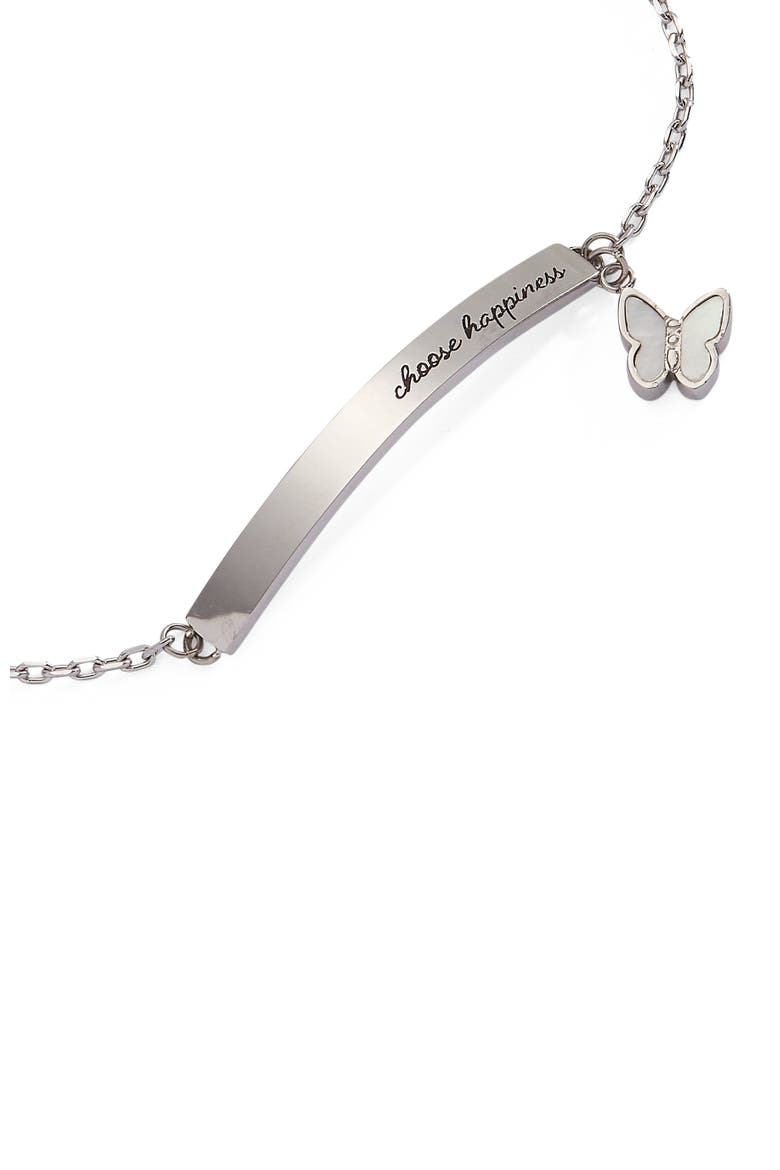 Choose Happiness Inline Bracelet, Alternate, color, Silver