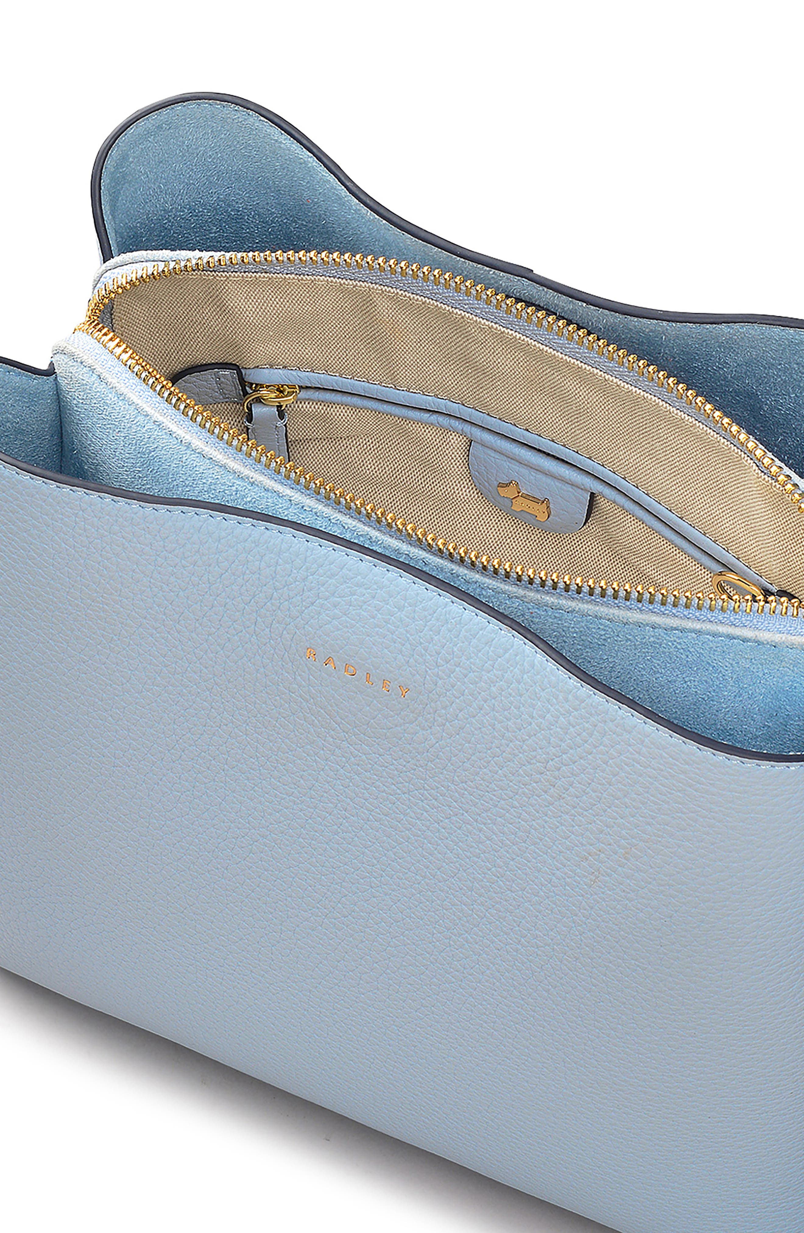 Radley Medium Duke's Place Leather Crossbody Satchel, Alternate, color, Smoke Blue