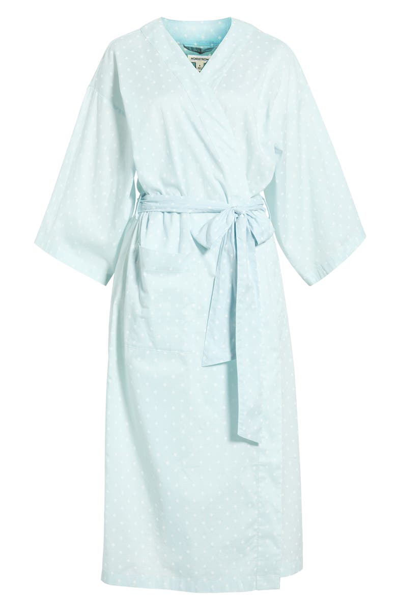 Nordstrom Peached Cotton Lawn Robe, Alternate, color, Blue- Ivory Woodblock Fleur