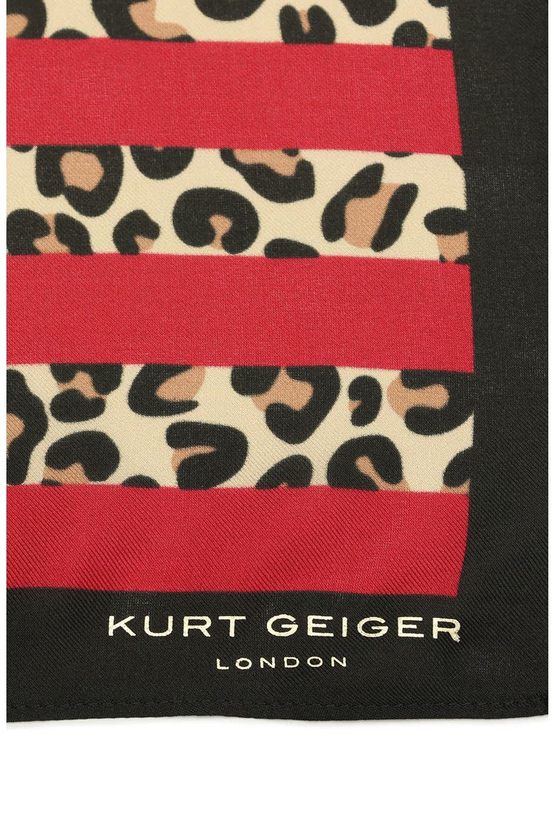 Mixed Stripe Silk Bandana, Alternate, color, LEOPARD MULTI
