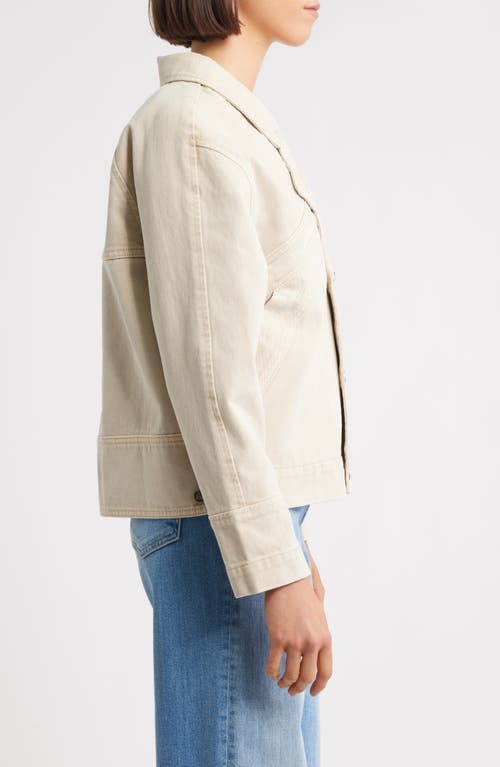 City Blues Spliced Denim Moto Jacket In White