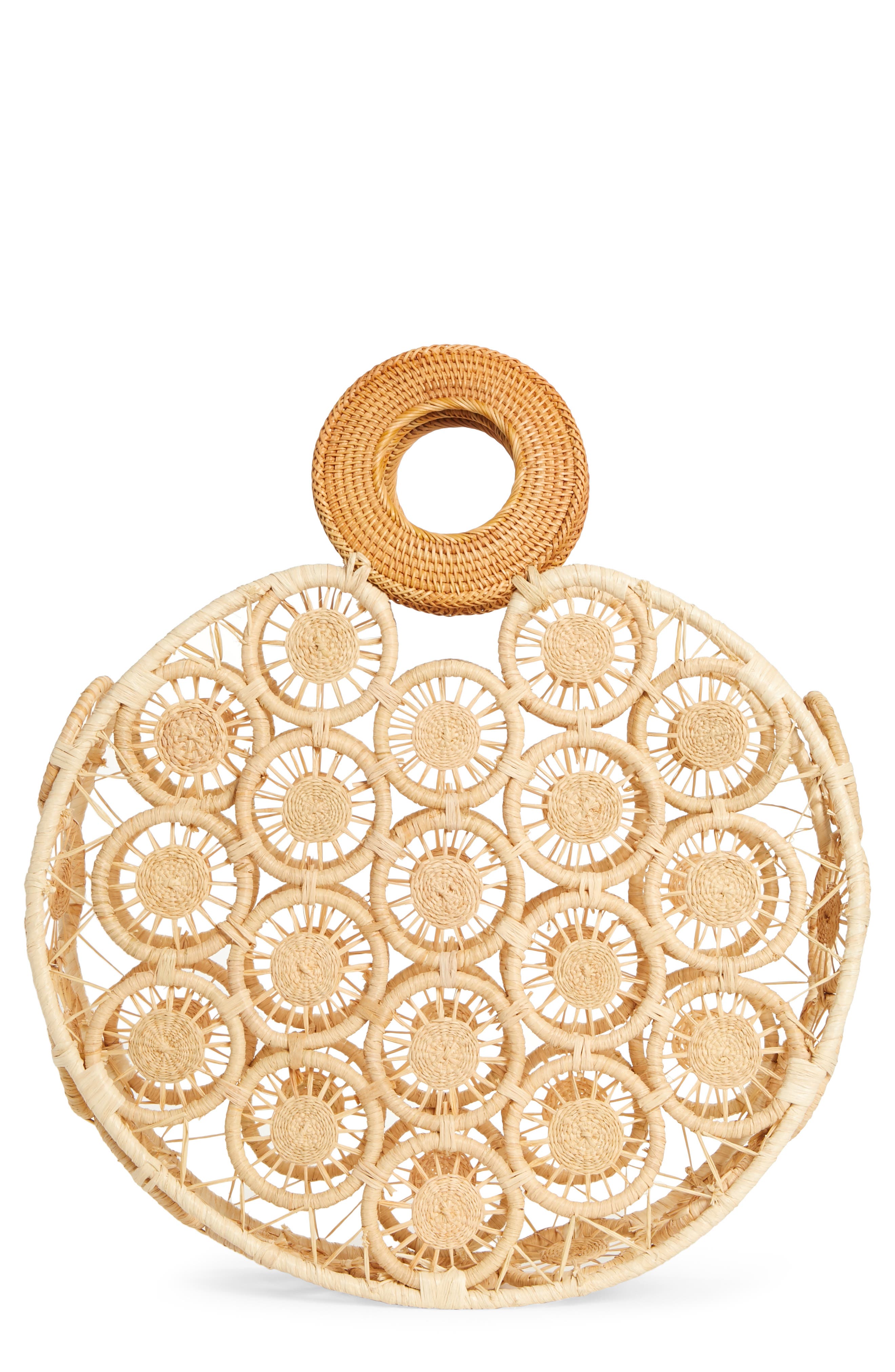 Cult Gaia Stella Round Straw Bag, Main, color, 