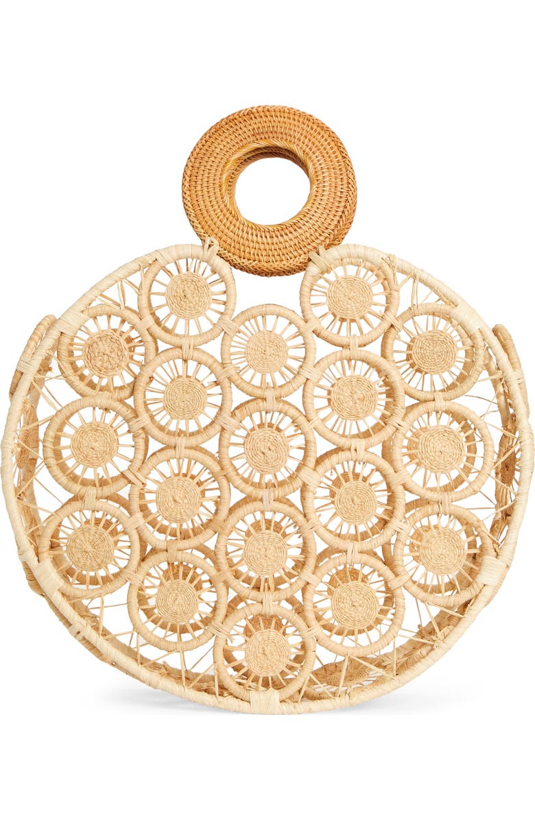 Cult Gaia Stella Round Straw Bag, Main, color,