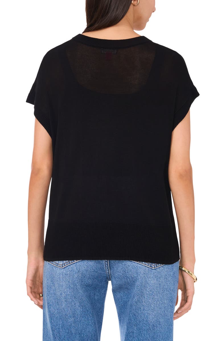 Vince Camuto Short Sleeve V-Neck Sweater, Alternate, color,