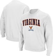 COLOSSEUM Men's Colosseum White Virginia Cavaliers Team Arch & Logo Tackle Twill Pullover Sweatshirt