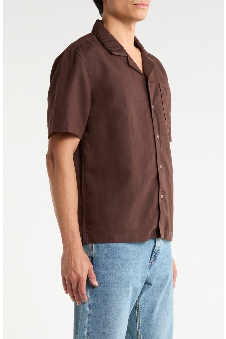 Foster Linen & Cotton Camp Shirt, Alternate, color, OAK BARREL