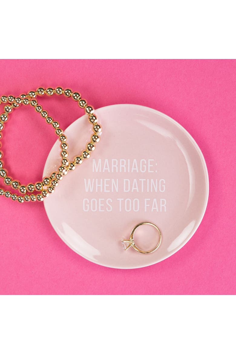 When Dating Goes Too Far Trinket Tray Ceramic Pink, Alternate, color, Pink