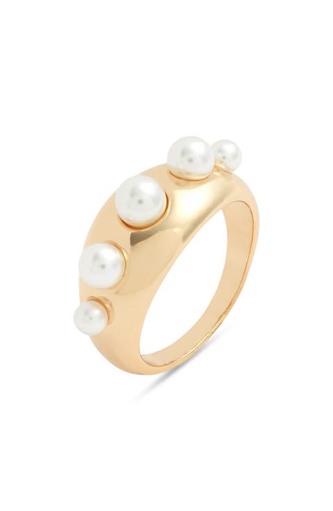 Graduated Faux Pearl Domed Ring