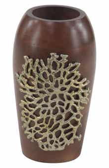 WILLOW ROW Brown Wood Coastal Vase