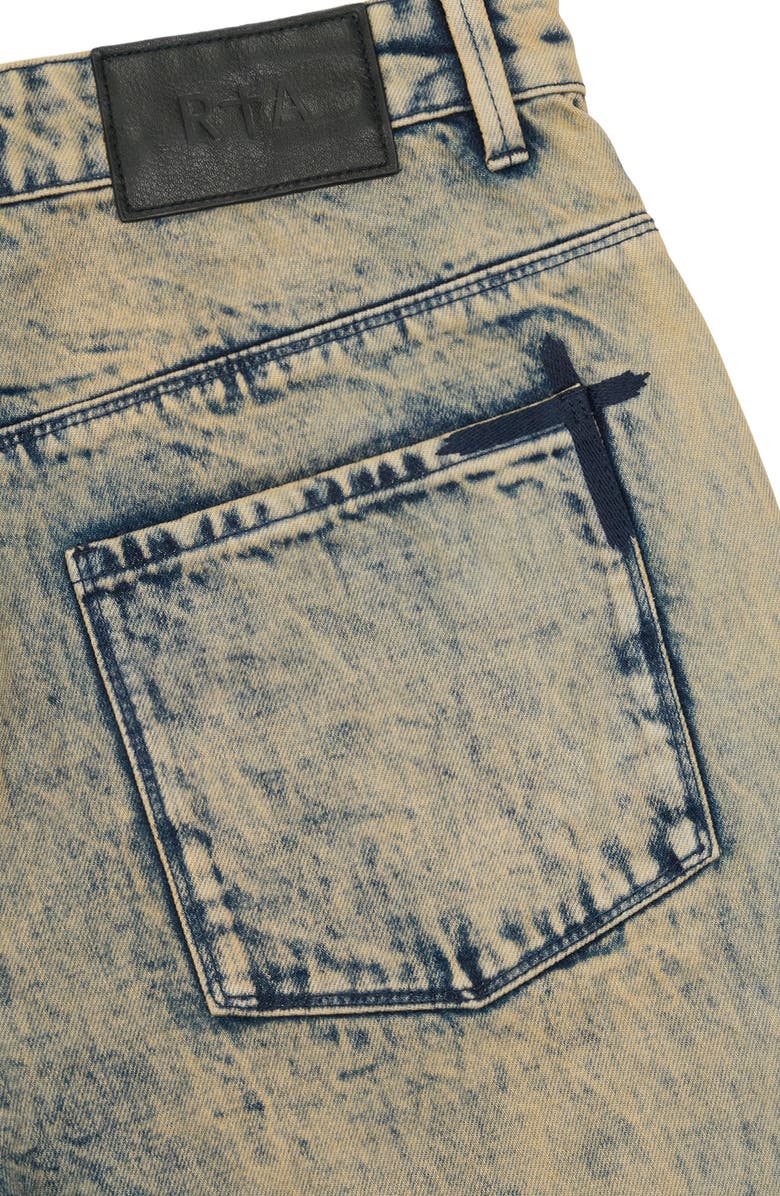 RtA Hugh Wide Leg Flare Jeans, Alternate, color, Aqua Marble