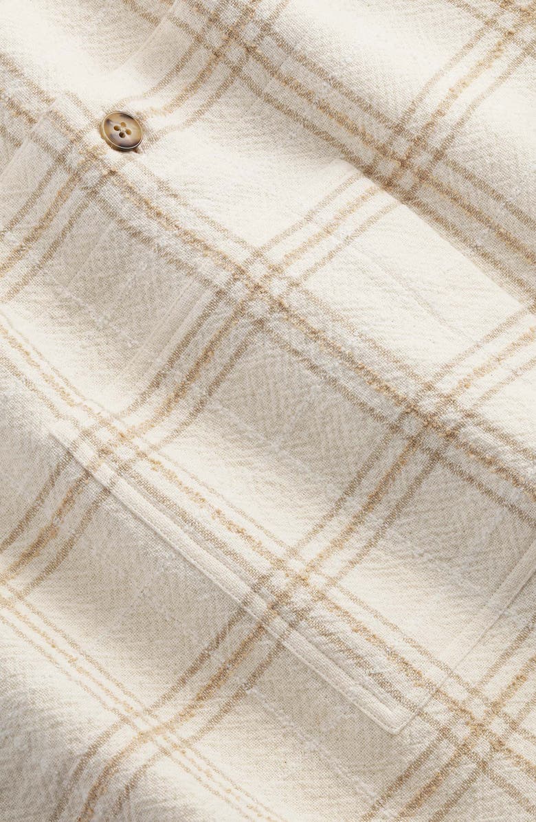 NN07 Adwin 50059 Plaid Recycled Cotton Blend Shirt Jacket, Alternate, color, Ivory