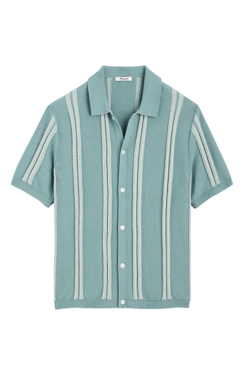 Madewell April Textured Stripe Full Botton Cotton Cardigan, Alternate, color, 