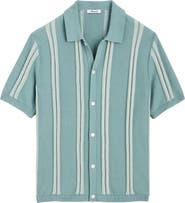 Madewell April Textured Stripe Full Botton Cotton Cardigan