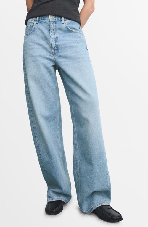 Mango Mid Rise Balloon Jeans In Blue