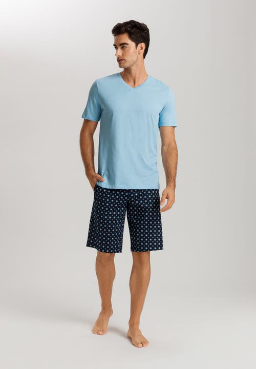 Hanro Cotton Night & Day Pyjama Set In Blue