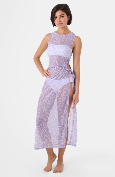 Sunshine State of Mind Cutout Mesh Cover-Up Dress