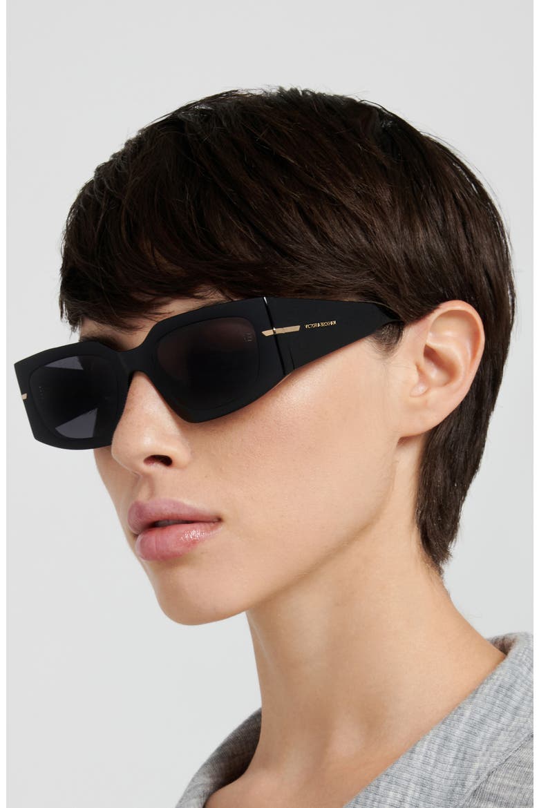 VB 7018/S 53mm Rectangular Sunglasses, Alternate, color, BLACK/ GREY