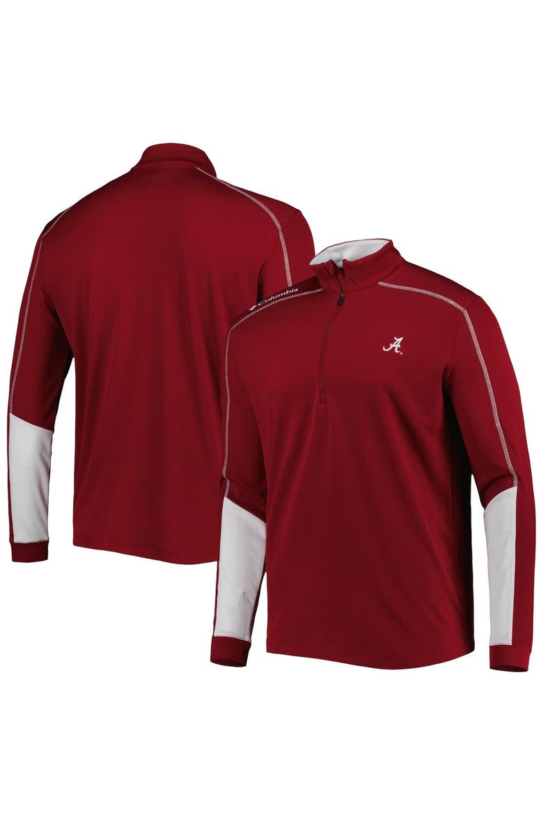 Men's Columbia Crimson Alabama Crimson Tide Shotgun 2.0 Omni-Wick Quarter-Zip Jacket, Main, color, Crimson