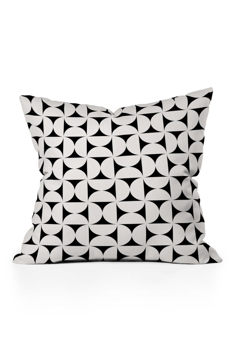 Geometric Square Throw Pillow, Main, color, WHITE
