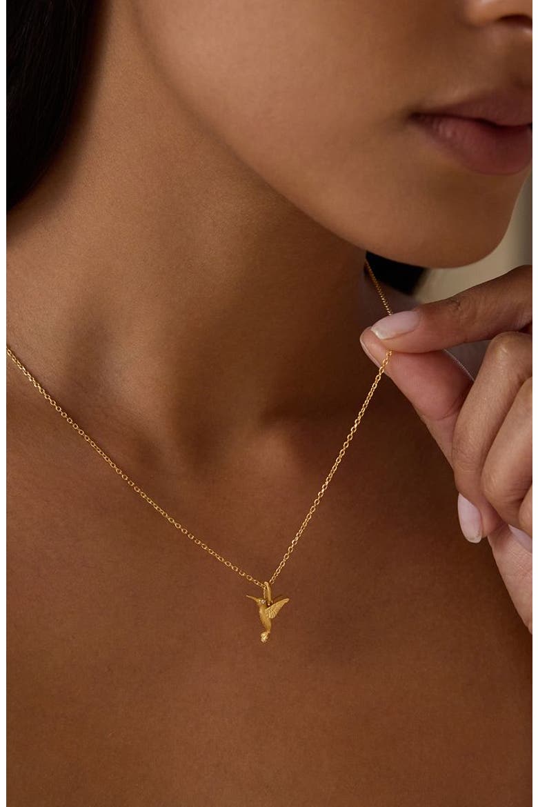 Loving Devotion Hummingbird Necklace, Alternate, color, Gold