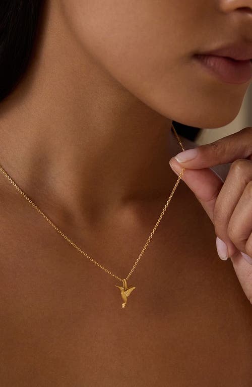 Satya Jewelry Loving Devotion Hummingbird Necklace In Gold