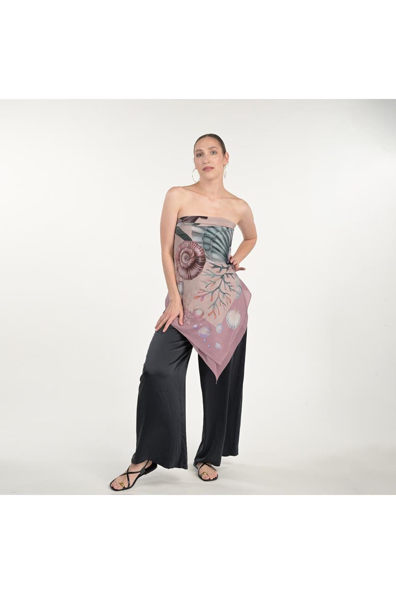 Shells And Pearls Scarf, Main, color, Peach