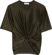Rabanne Piercing Ring Satin Jersey Crop T-Shirt