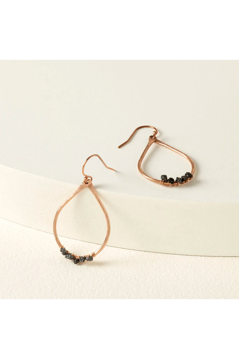 Black Rough Diamond Earrings by E.A.M. Handmade, Main, color, Black Rough Diamond