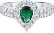 CZ by Kenneth Jay Lane Pear Cut Cubic Zirconia Halo Ring