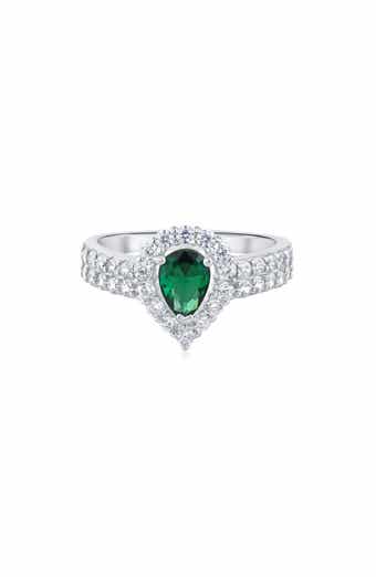 CZ by Kenneth Jay Lane Pear Cut Cubic Zirconia Halo Ring