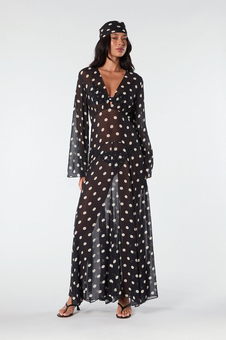 Marella Dress, Alternate, color, Black Ivory Polka Dot