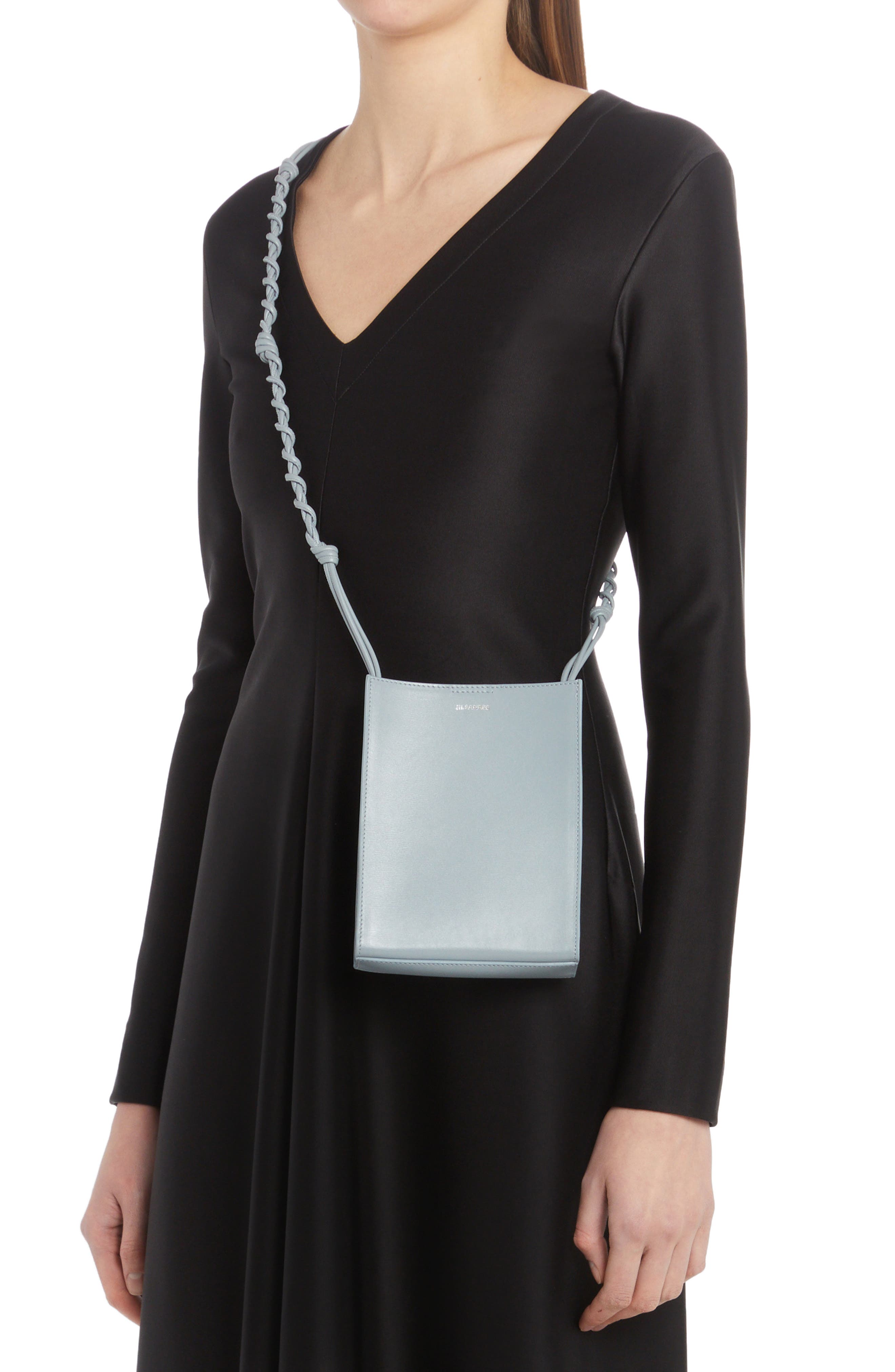 Jil Sander Small Tangle Imitation Leather Crossbody Bag, Alternate, color, 