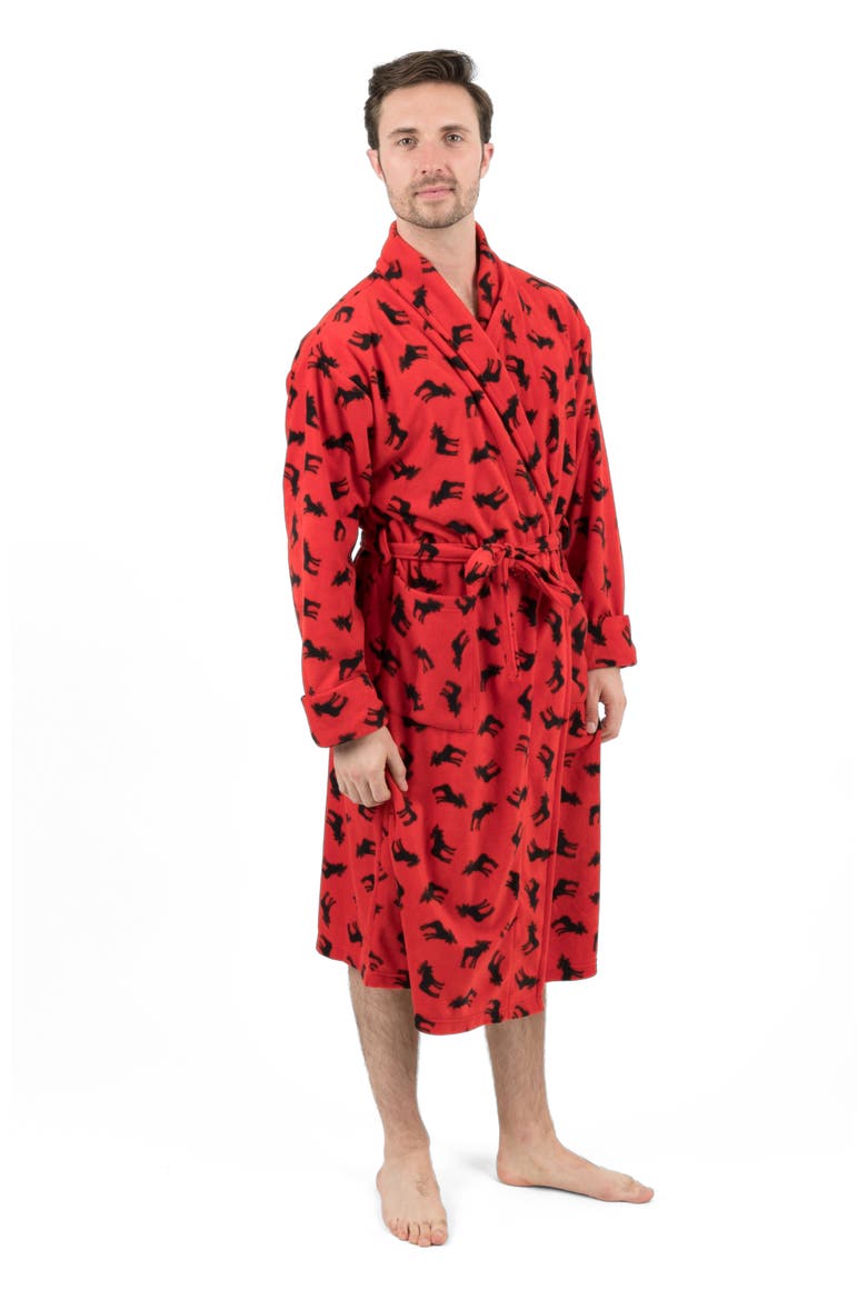 Men's Fleece Robe, Alternate, color, Moose