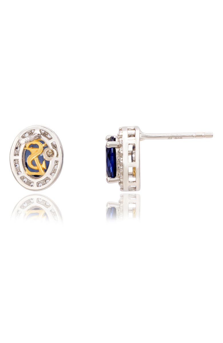 SUZY LEVIAN Sterling Silver Oval Sapphire Stud Earrings, Alternate, color, Blue/ Gold
