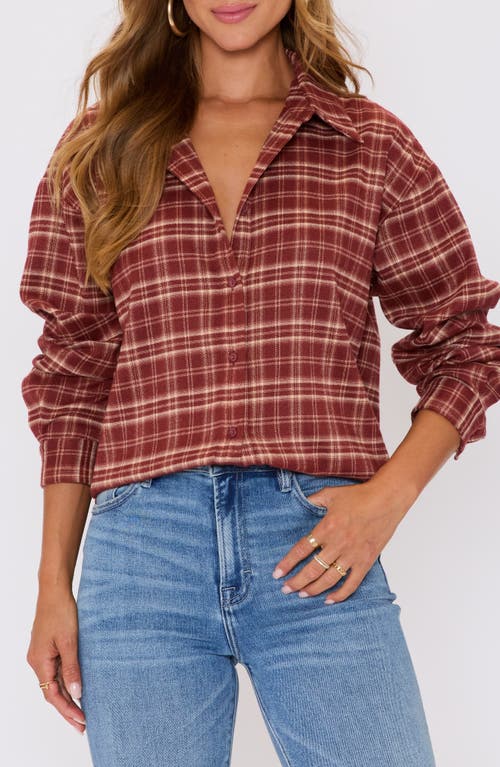 Vici Collection Poet Plaid Button-up Shirt In Red