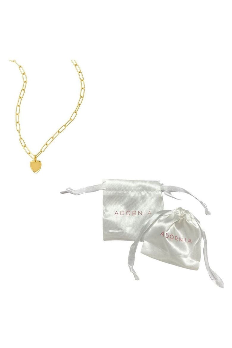 Paperclip Heart Pendant Necklace, Alternate, color, YELLOW