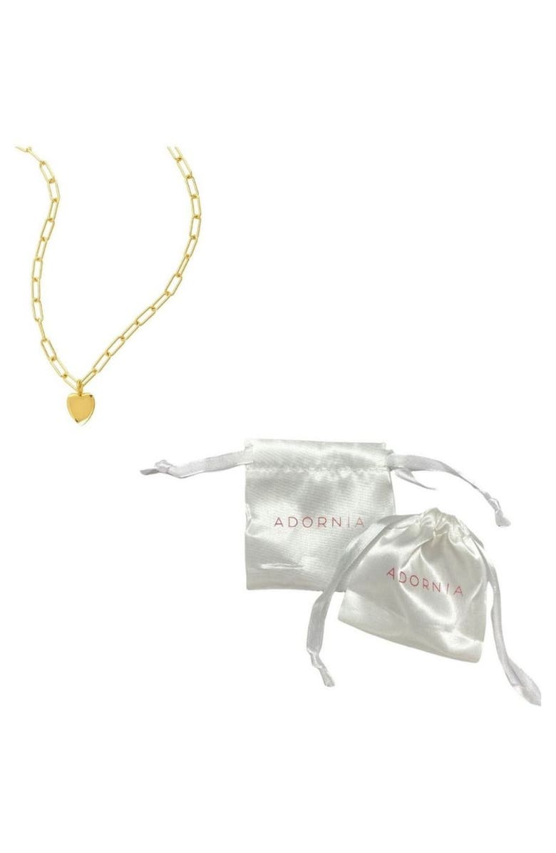 Adornia Paperclip Heart Pendant Necklace, Alternate, color, Yellow