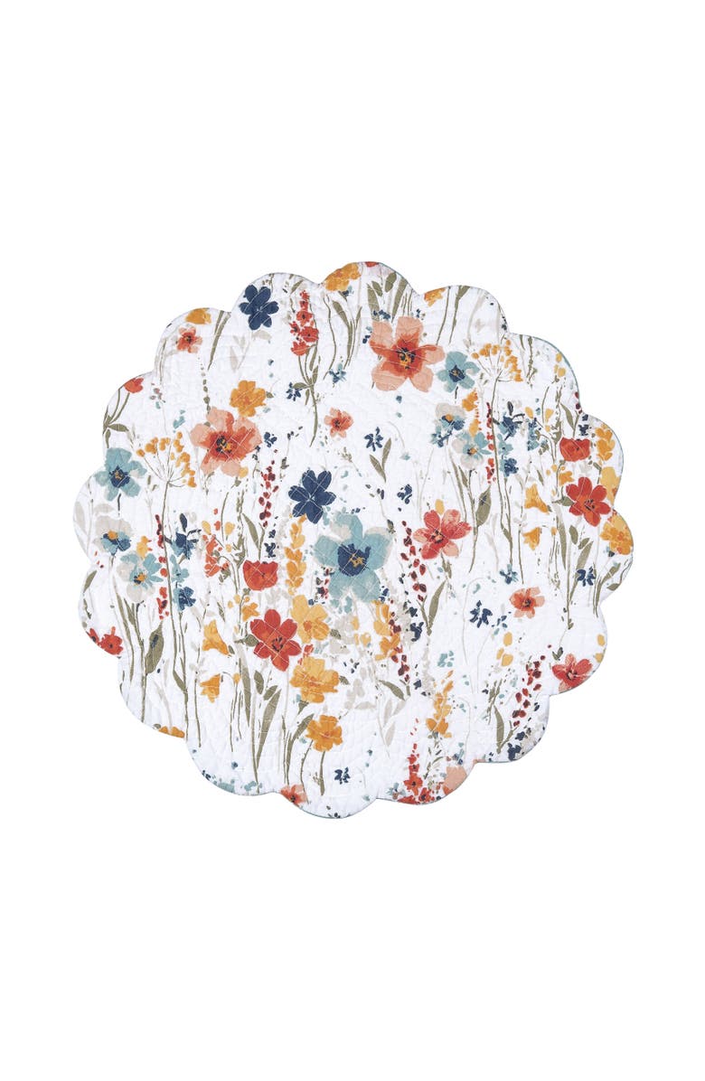 C&F Home Sheila Round Placemats Set of 6, 17", Alternate, color, Blue